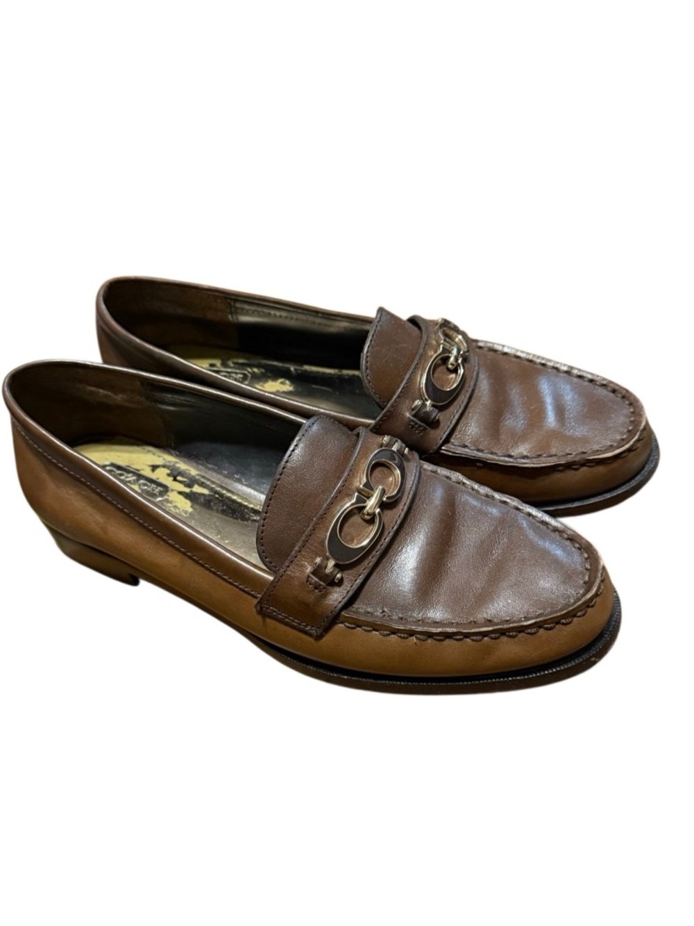 Coach brown leather bit loafers Size 7.5